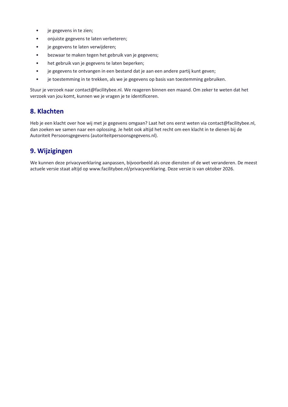 Privacyverklaring — pagina 3